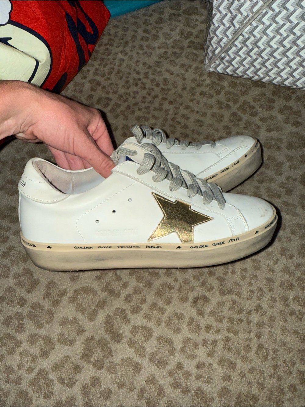 Golden Goose White Sneakers with Gold Star Accent - Picture 2 of 5